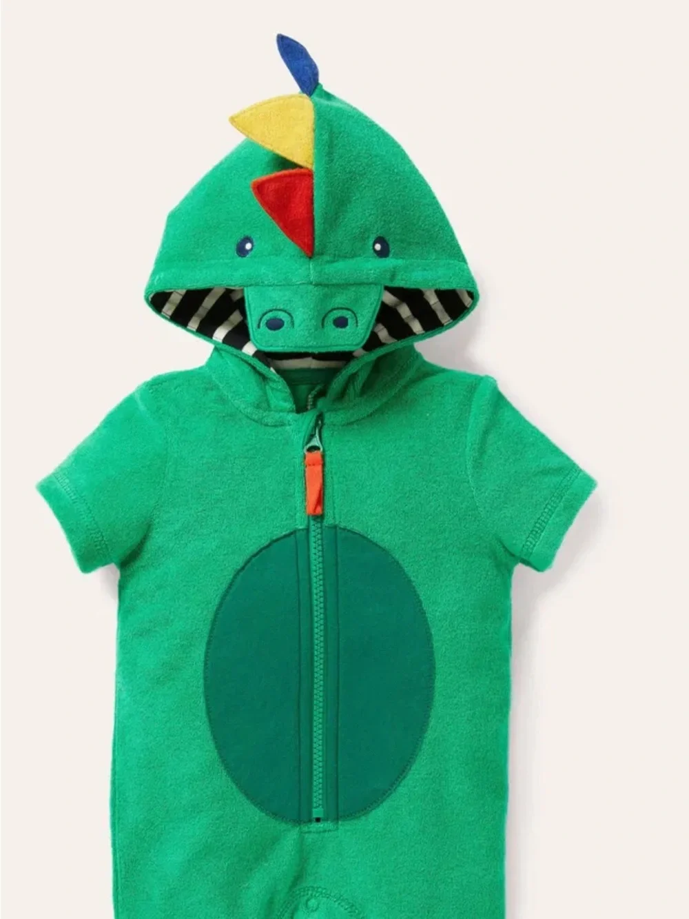 Mini Boden Crocodile Towelling Romper, green terry cloth, Baby 18-24 Months